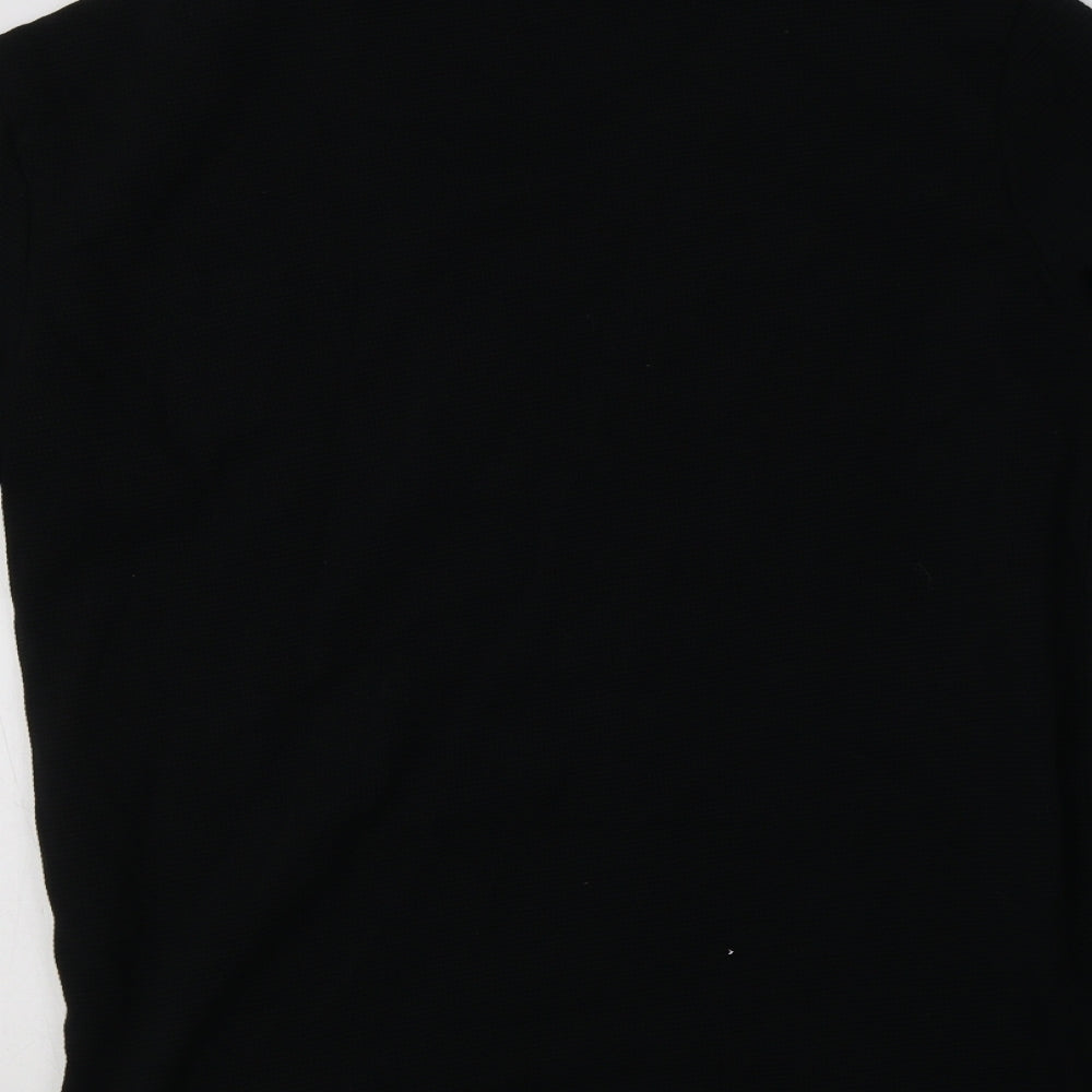 Preworn Womens Black V-Neck Cotton Cardigan Jumper Size 8