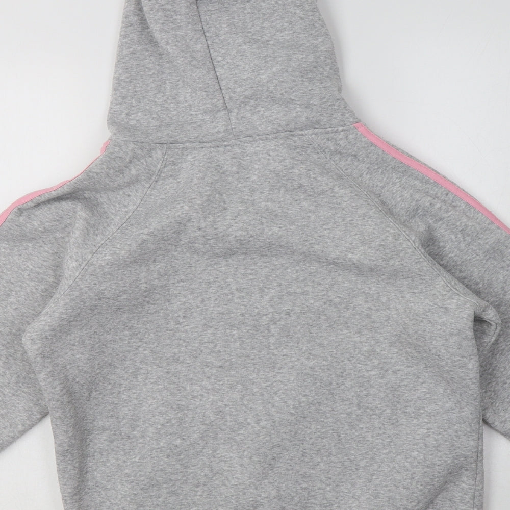 Euro Souvenir Womens Grey Striped Polyester Full Zip Hoodie Size M - Paris