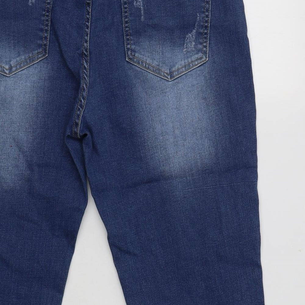 Sheilay Womens Blue Cotton Cropped Jeans Size 34 L22 in Regular