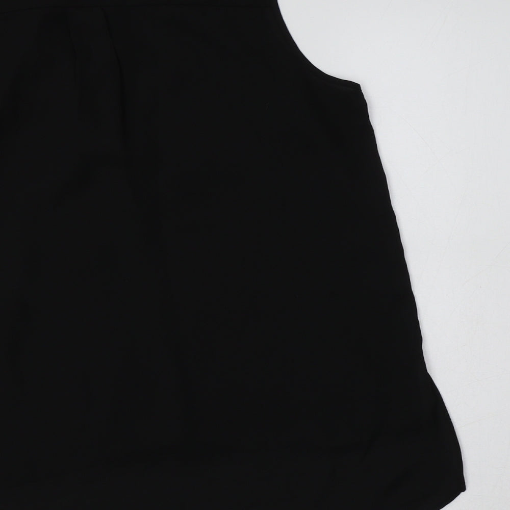 Primark Womens Black Polyester Basic Blouse Size 12 V-Neck