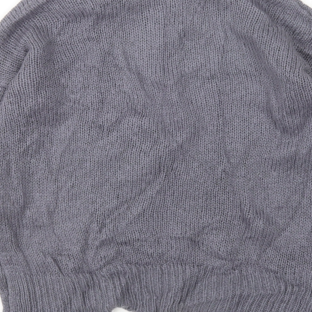 New Look Womens Grey Round Neck Pullover Jumper Size S
