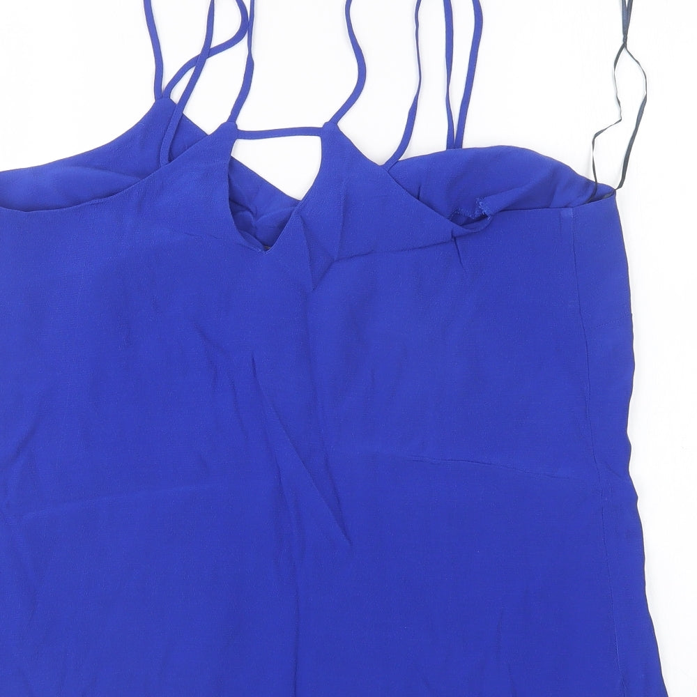 F&F Womens Blue Basic Blouse Size 14 V-Neck