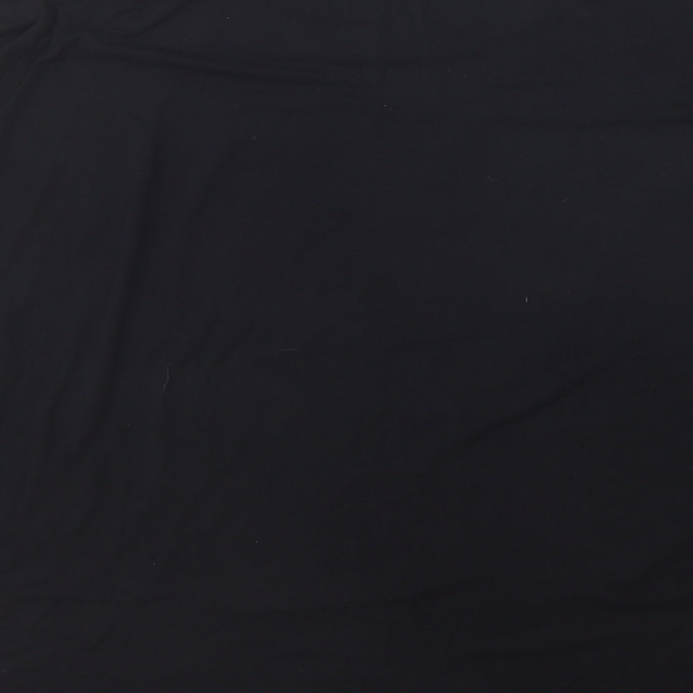 H Johns Womens Black Viscose Basic T-Shirt Size M Round Neck
