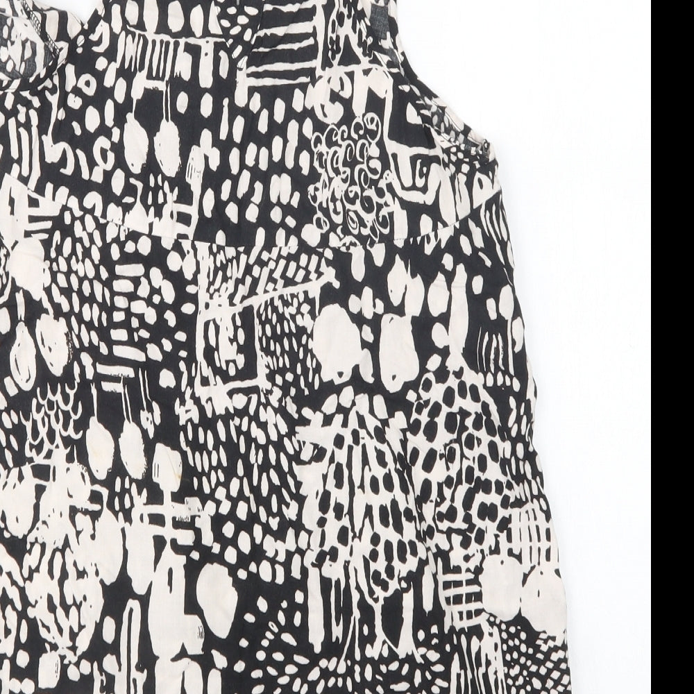 New Look Womens Multicoloured Animal Print Viscose Basic Blouse Size 14 Round Neck