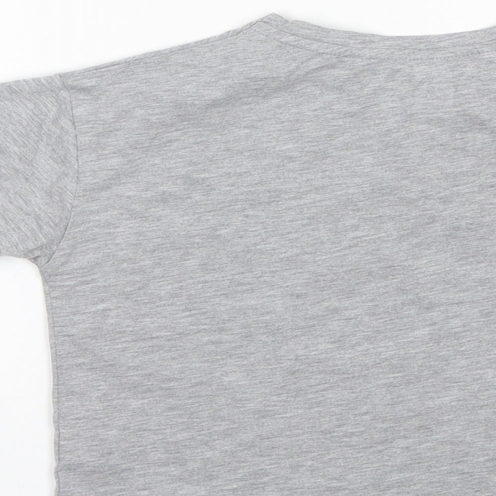 Primark Girls Grey Polyester Basic T-Shirt Size 9-10 Years Round Neck