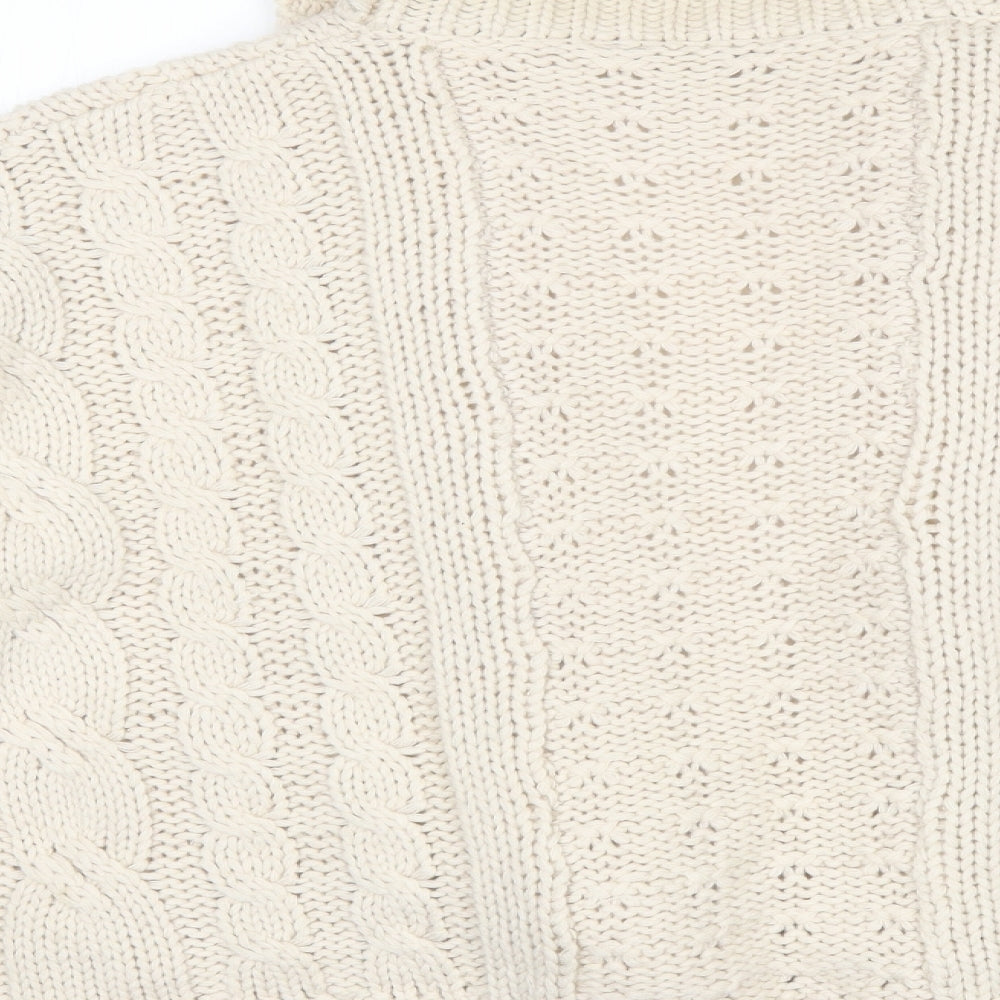 Debenhams Womens Ivory Collared Acrylic Cardigan Jumper Size 14