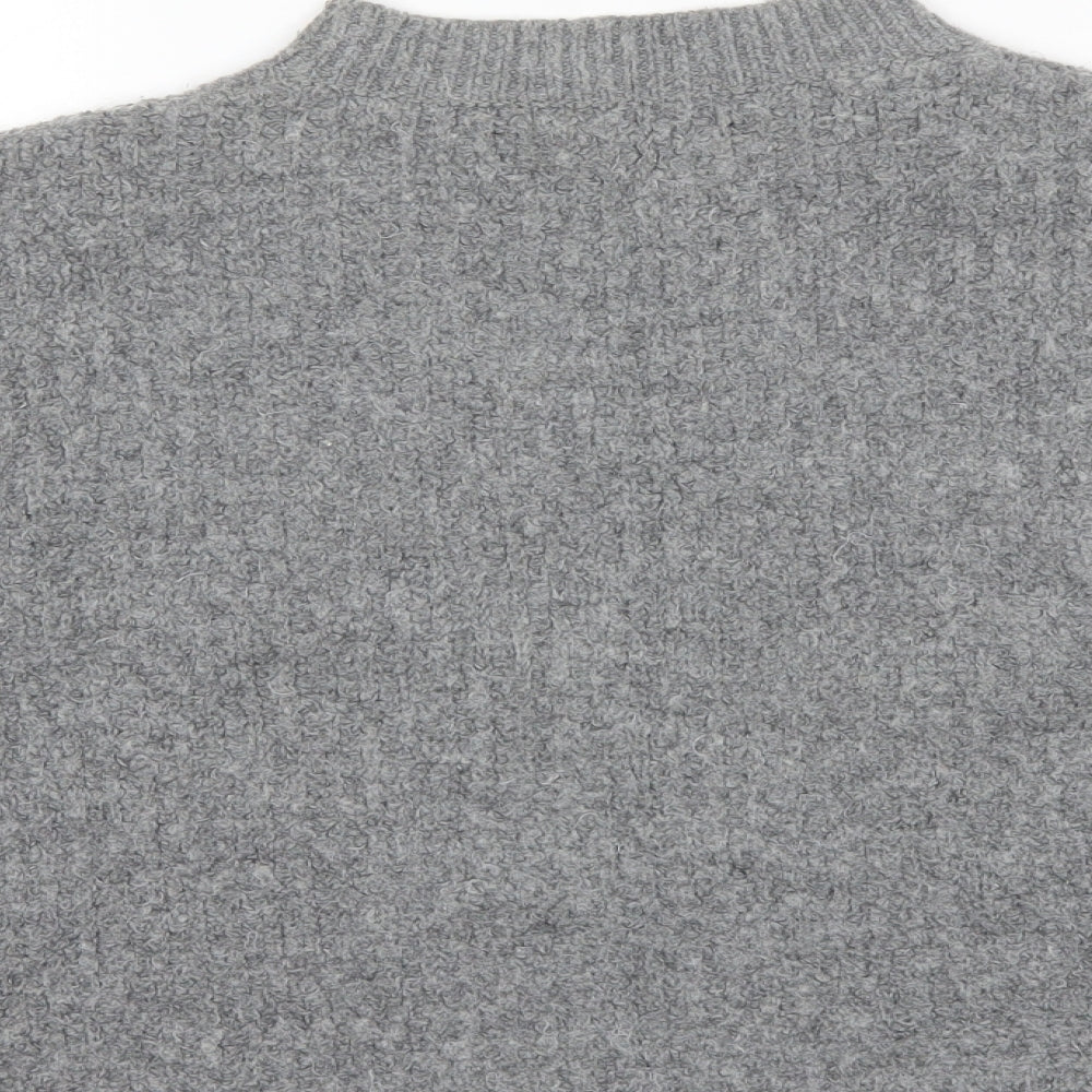 Marks & Spencer Womens Grey Roll Neck Acrylic Pullover Jumper Size S