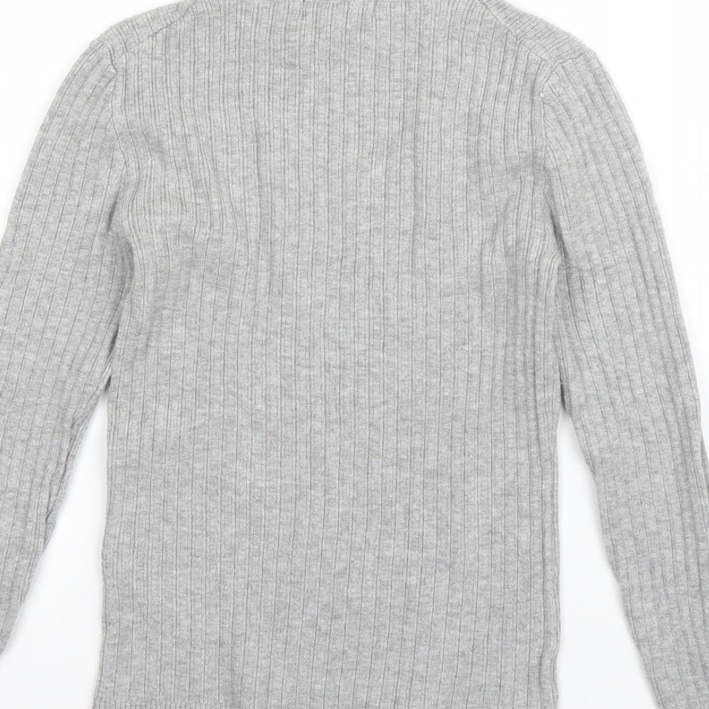 Primark Womens Grey High Neck Viscose Pullover Jumper Size S