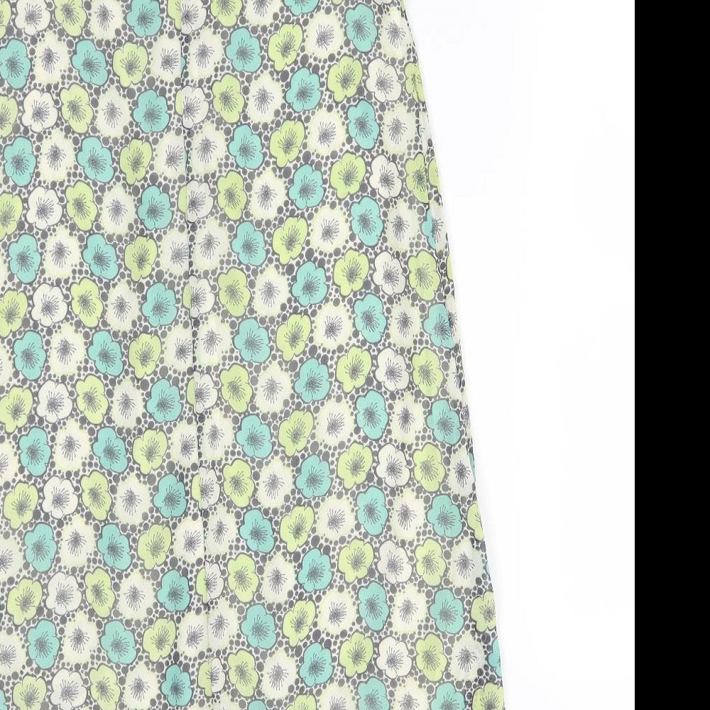 Dorothy Perkins Womens Multicoloured Floral Polyester A-Line Size 10 Round Neck