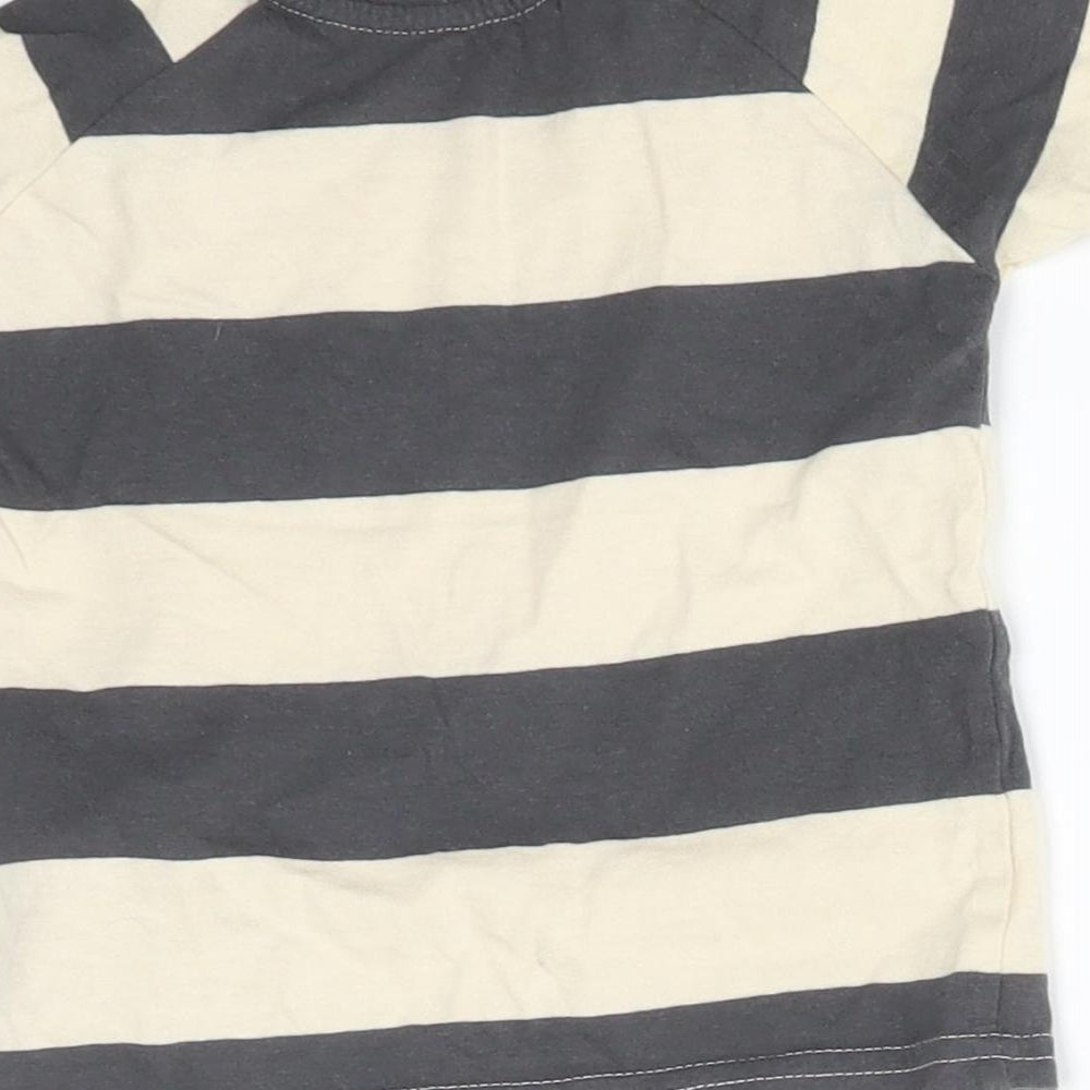 Primark Boys Multicoloured Striped Cotton Basic T-Shirt Size 6-9 Months Crew Neck - YAY