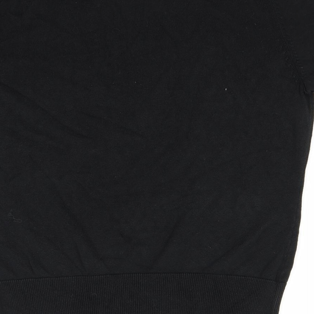 Nightingales Girls Black Viscose Basic T-Shirt Size 14 Years Round Neck