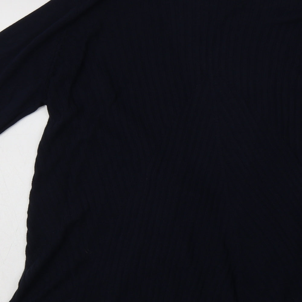 Bonmarché Womens Blue V-Neck Viscose Cardigan Jumper Size 14