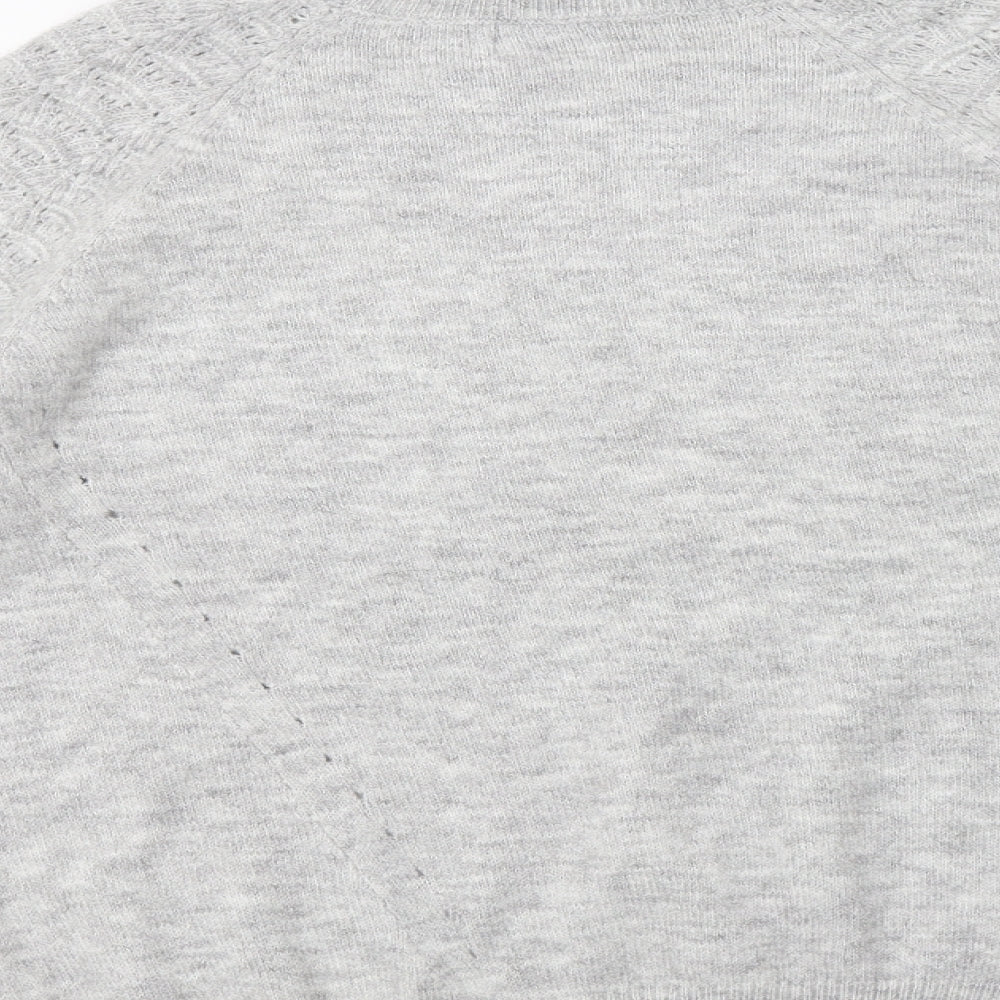Papaya Womens Grey Collared Acrylic Pullover Jumper Size M