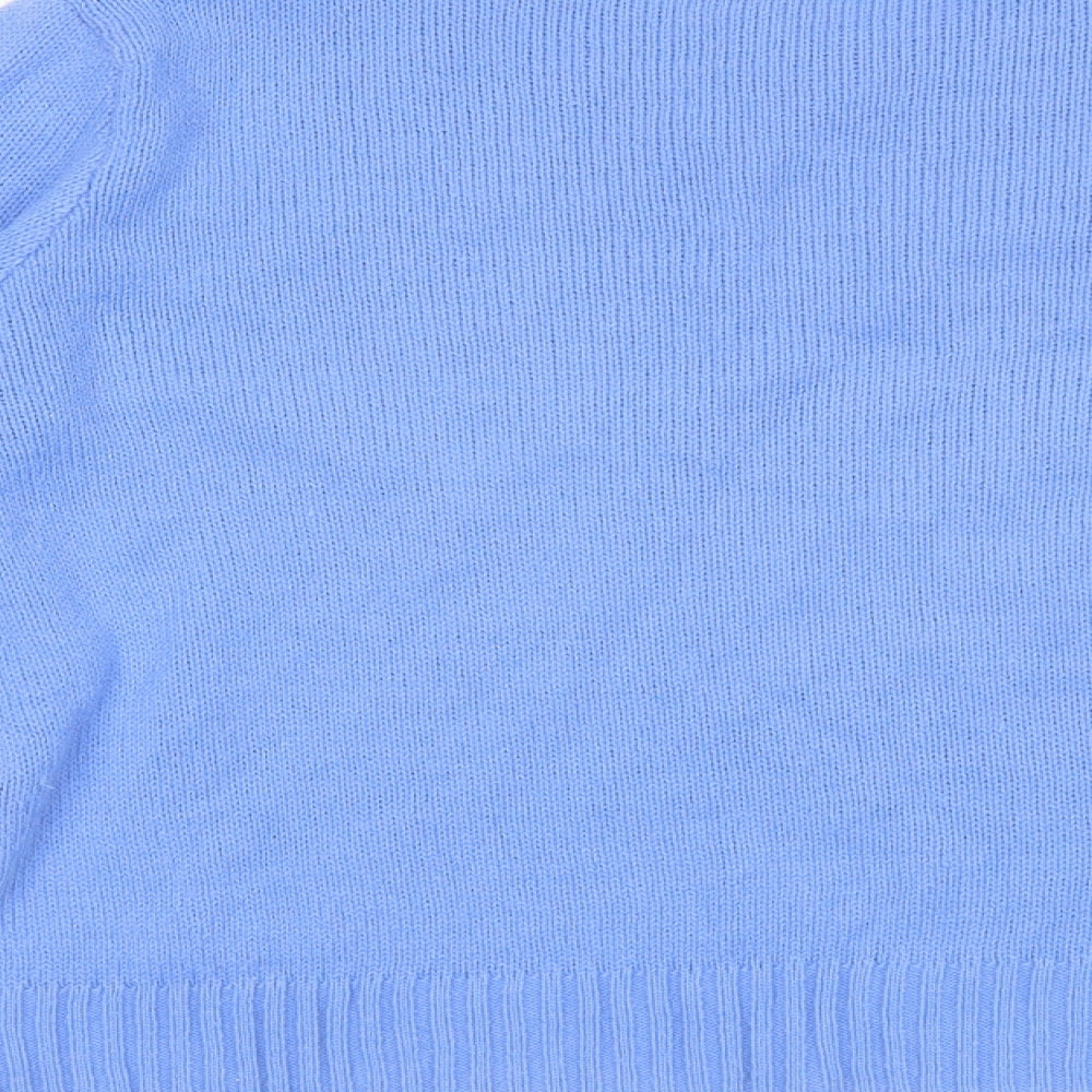 Divided Womens Blue Round Neck Acrylic Pullover Jumper Size M