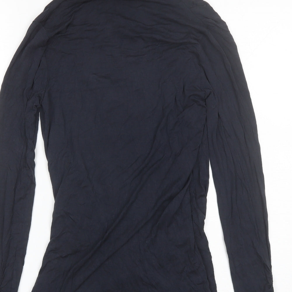 Mama-licious Womens Blue Viscose Basic Blouse Size S V-Neck