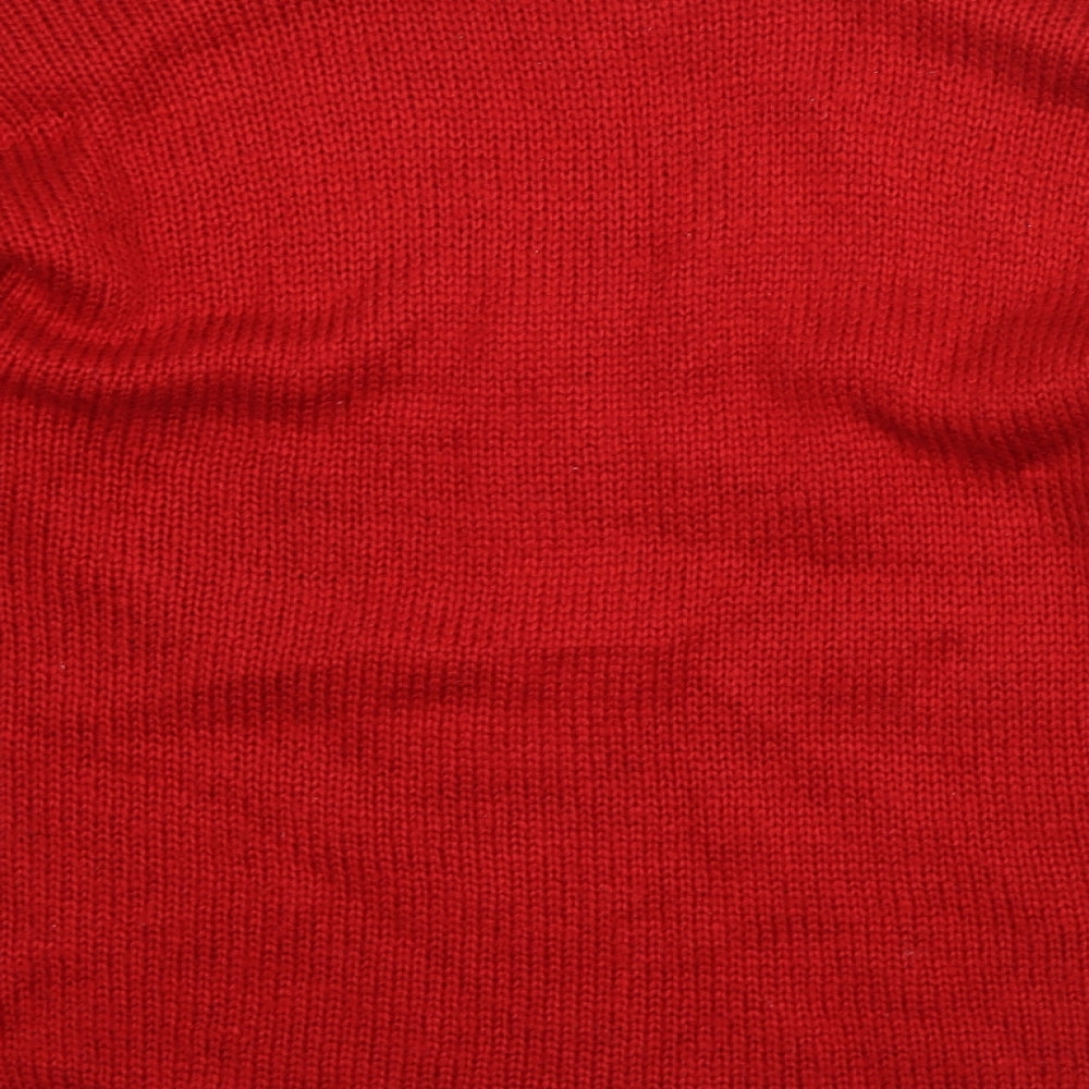 Bonmarché Mens Red Round Neck Acrylic Pullover Jumper Size M - Christmas Penguin