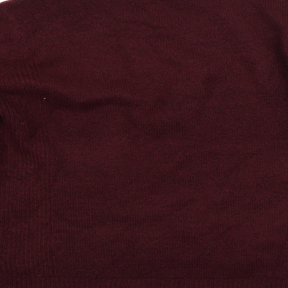 Dorothy Perkins Womens Red Round Neck Acrylic Pullover Jumper Size 14