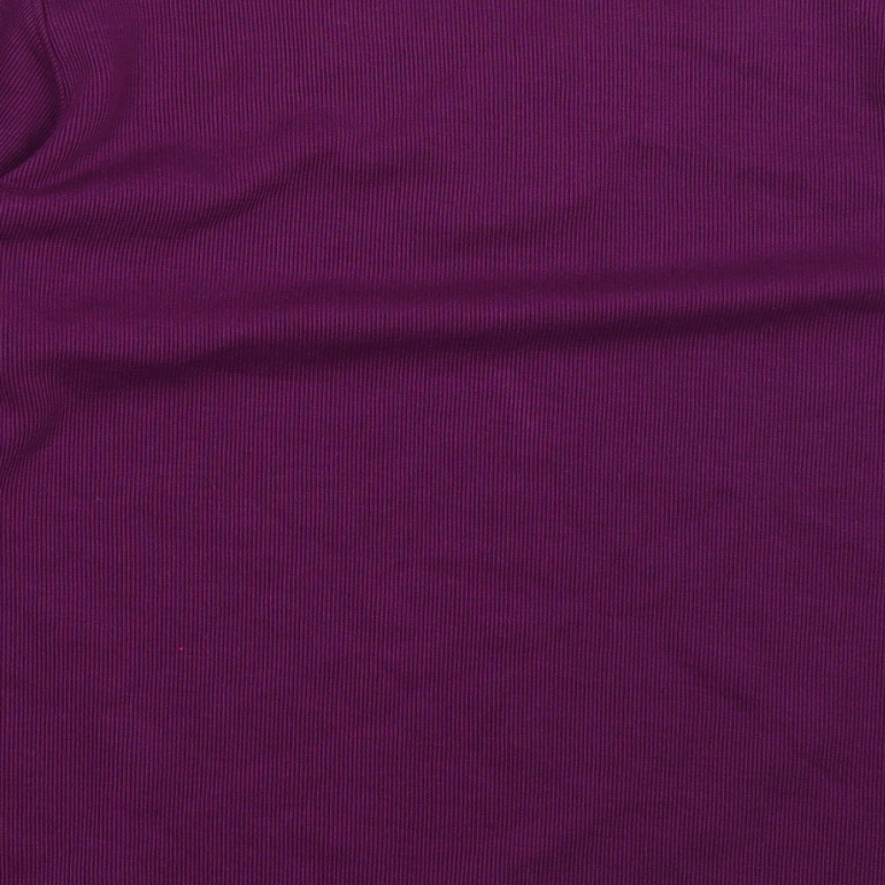 Bonmarché Womens Purple Round Neck Polyester Pullover Jumper Size S