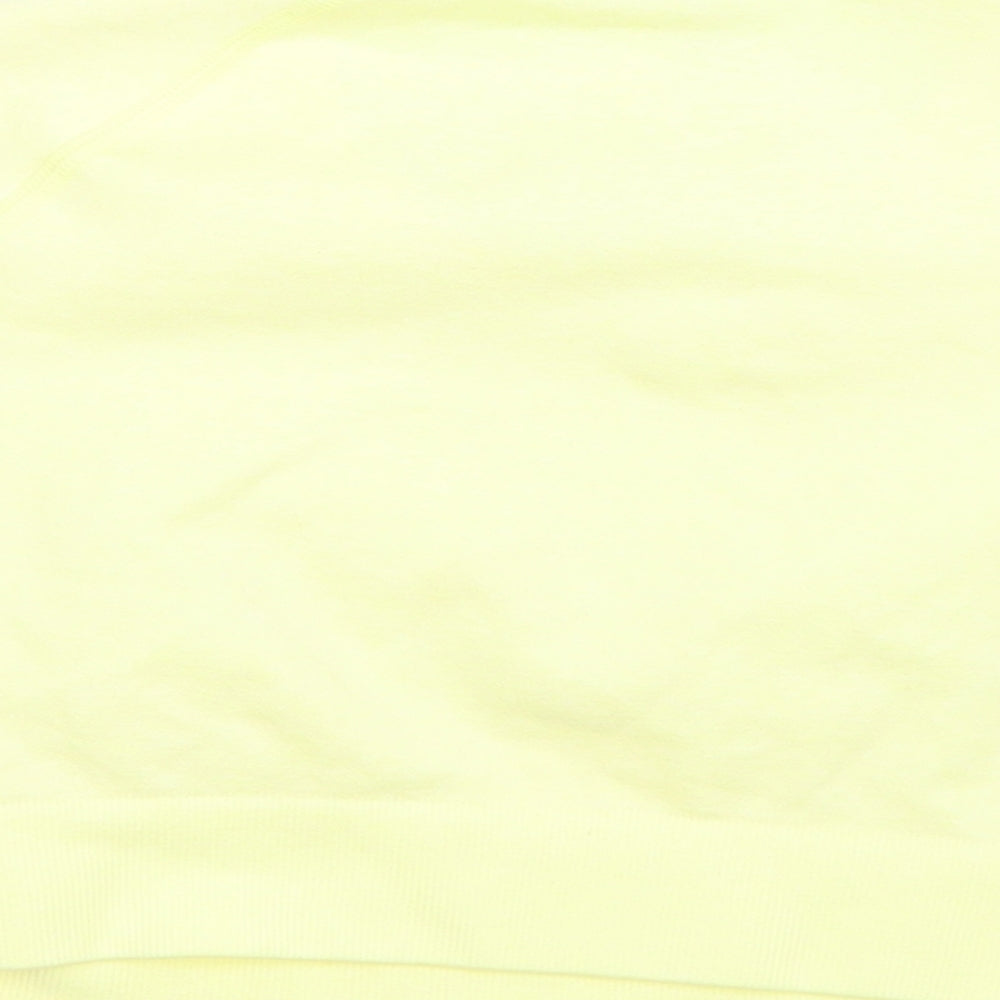 Boohoo Womens Yellow Polyamide Cropped T-Shirt Size M Round Neck