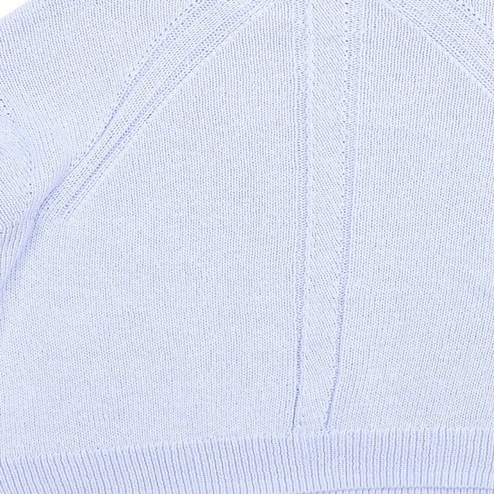 Marks & Spencer Womens Blue High Neck Acrylic Pullover Jumper Size M