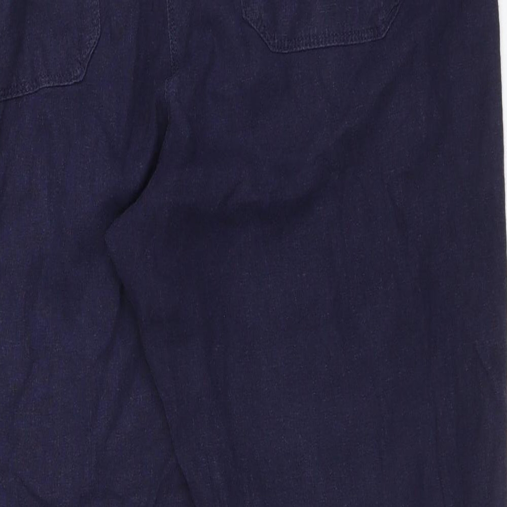 Marks & Spencer Womens Blue Viscose Bloomer Trousers Size 14 L27 in Regular