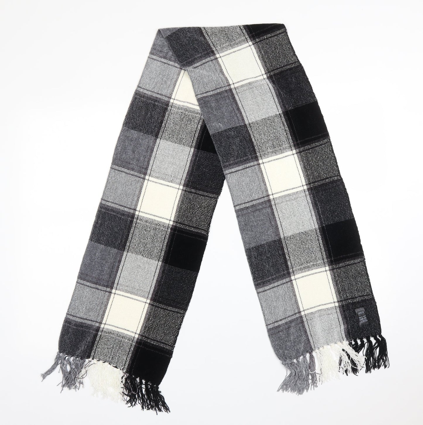 M&S Unisex Multicoloured Check Viscose Scarf