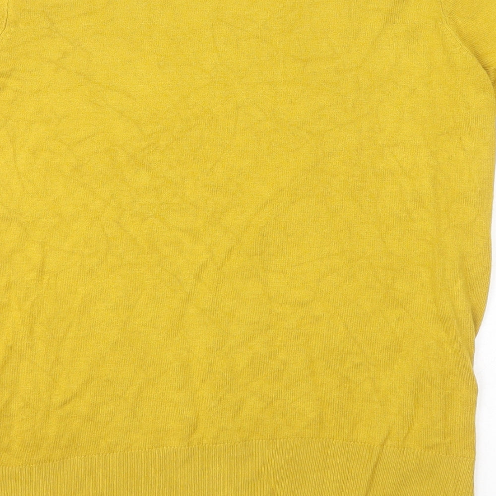 Marks and Spencer Womens Gold Round Neck Viscose Pullover Jumper Size 6
