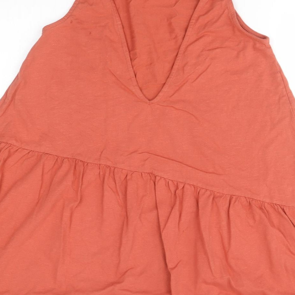 ASOS Womens Red Cotton A-Line Size 10 Round Neck