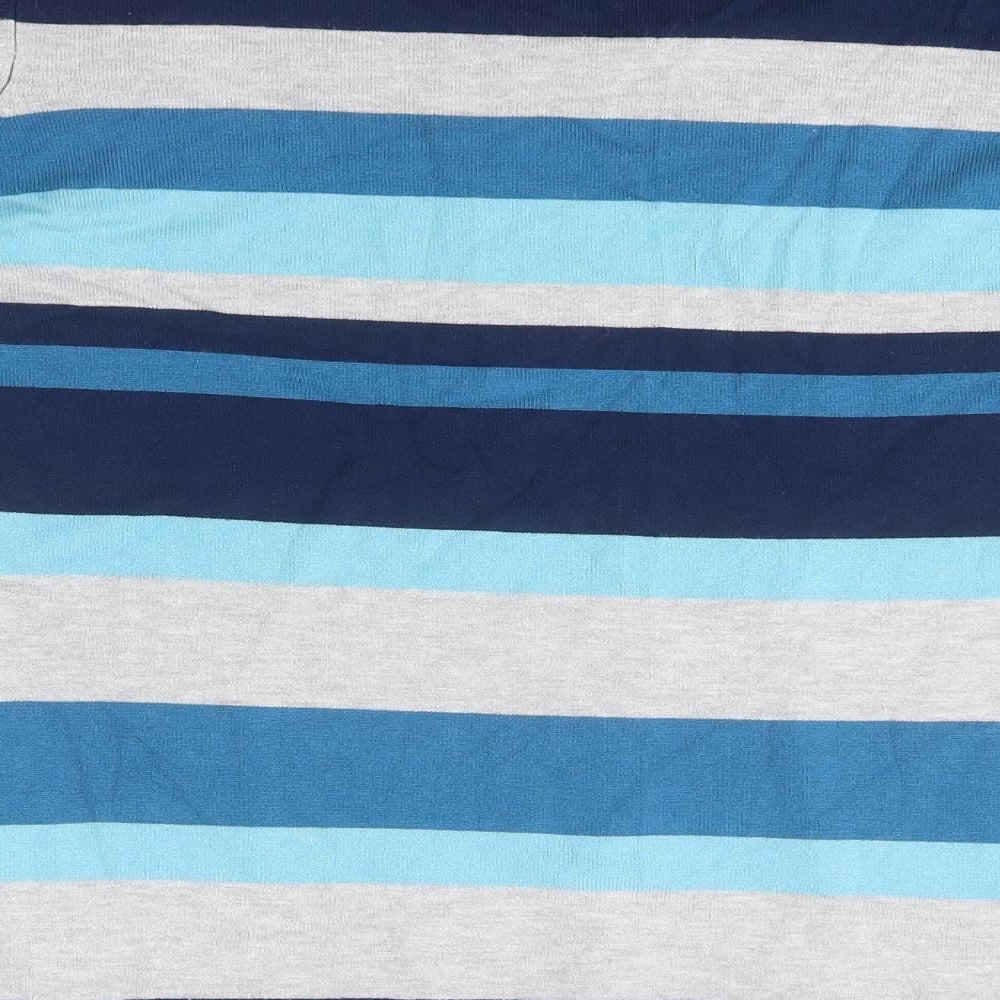 Capsule Womens Blue Round Neck Striped Viscose Pullover Jumper Size 12