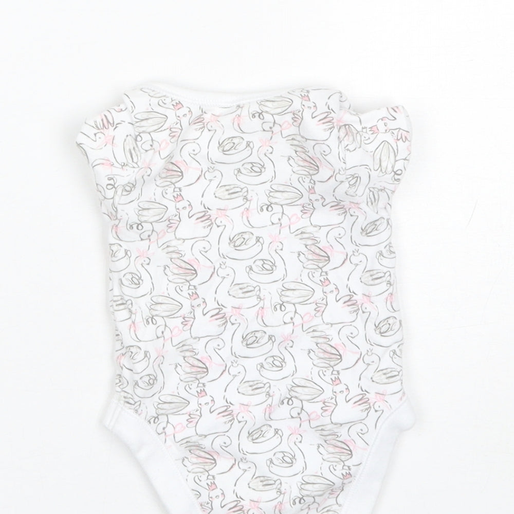 George Baby White Cotton Romper One-Piece Size 0-3 Months