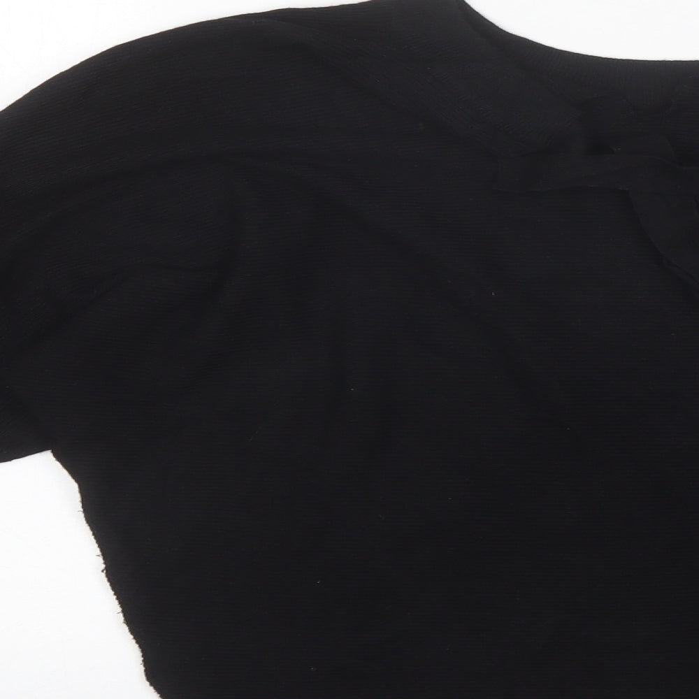 F&F Womens Black Round Neck Viscose Pullover Jumper Size 8