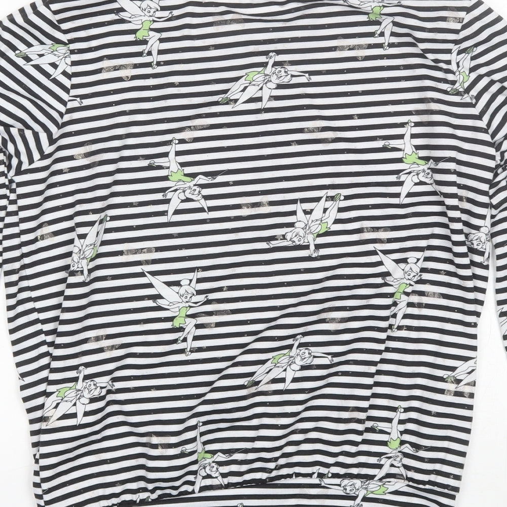 George Womens Black Striped Polyester Top Pyjama Top Size 8 - Disney