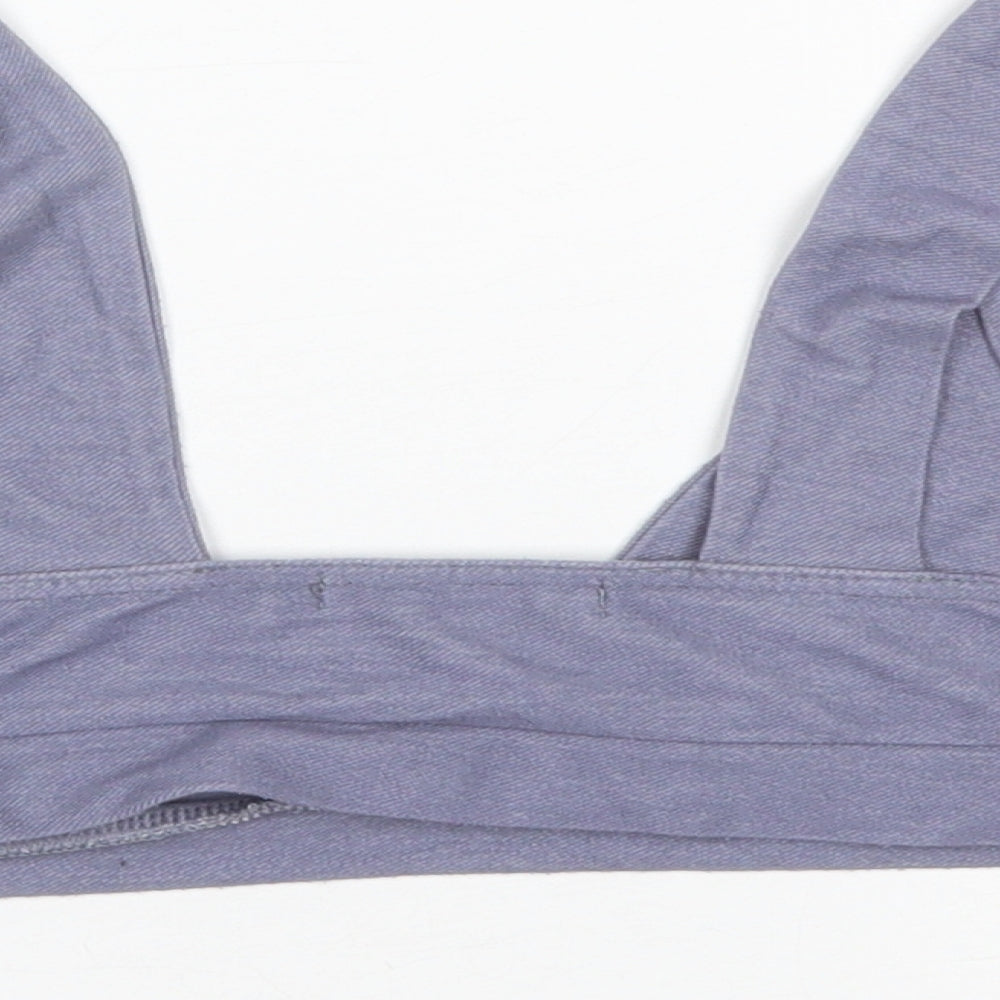 Boohoo Womens Blue Polyester Cropped Tank Size 8 V-Neck