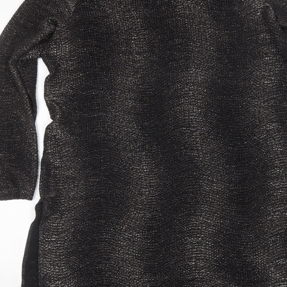 Oasis Womens Black V-Neck Polyester Shrug Jumper Size S