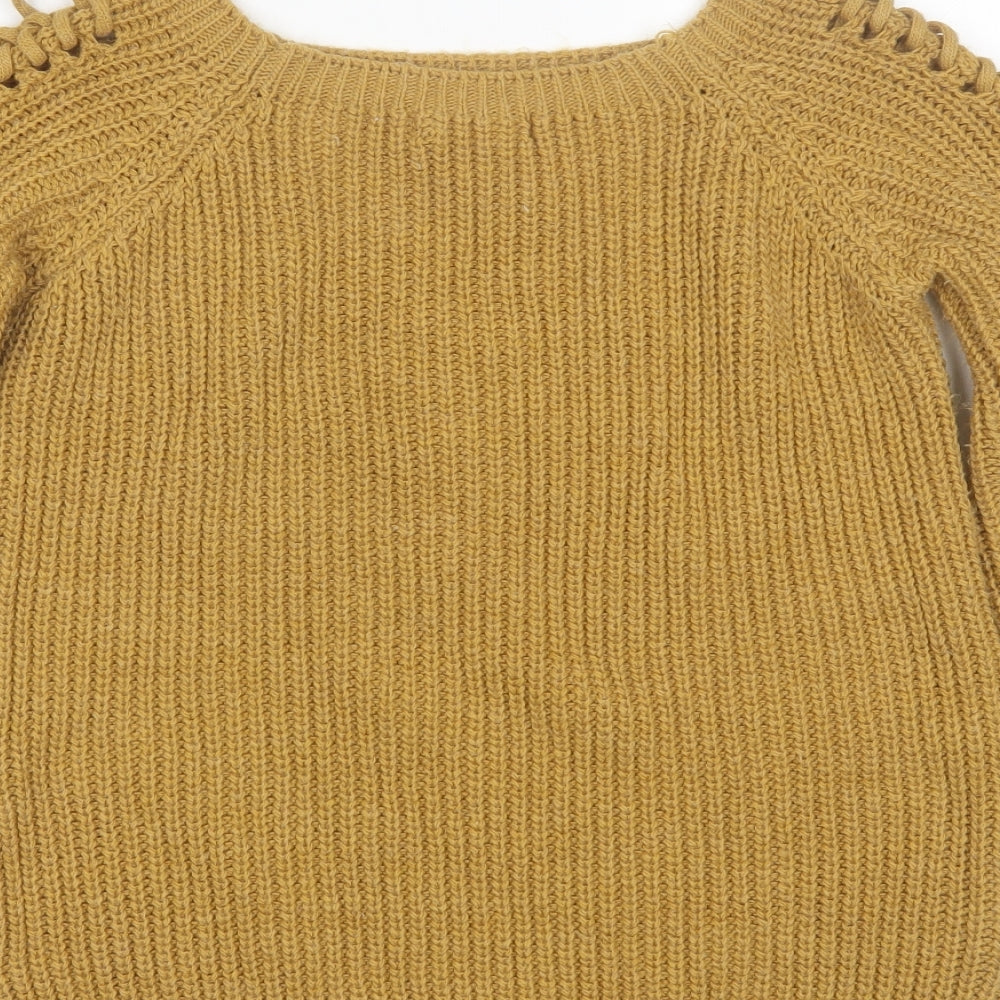 Cameo Rose Womens Brown Round Neck Acrylic Pullover Jumper Size S