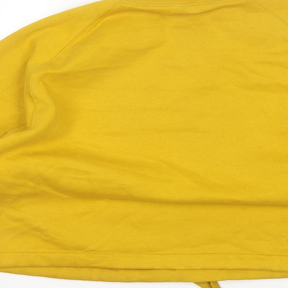 F&F Womens Yellow Round Neck Cotton Pullover Jumper Size 12