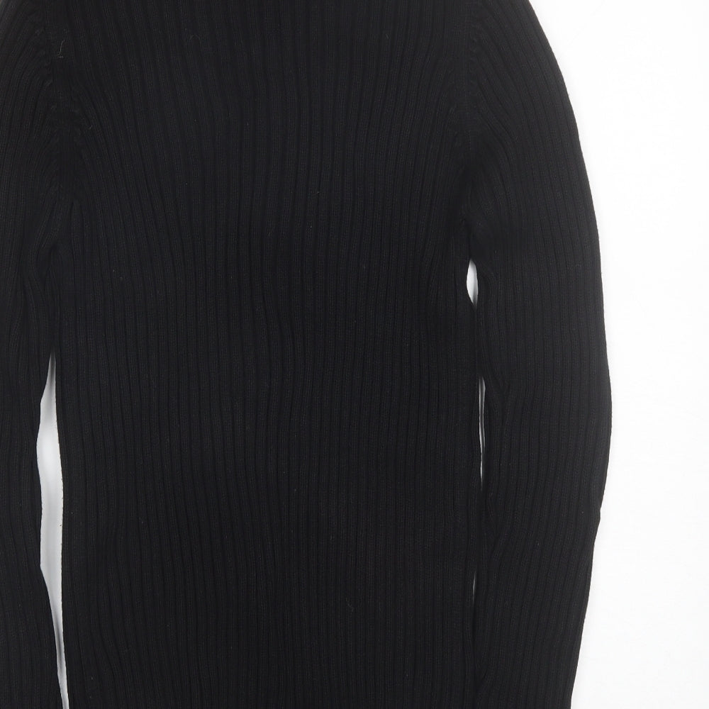 H&M Womens Black Round Neck Cotton Pullover Jumper Size M