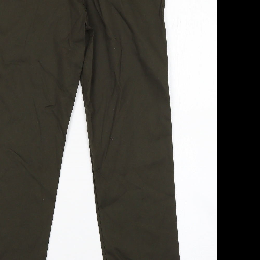 F&F Womens Green Viscose Dress Pants Trousers Size 10 L24 in Regular