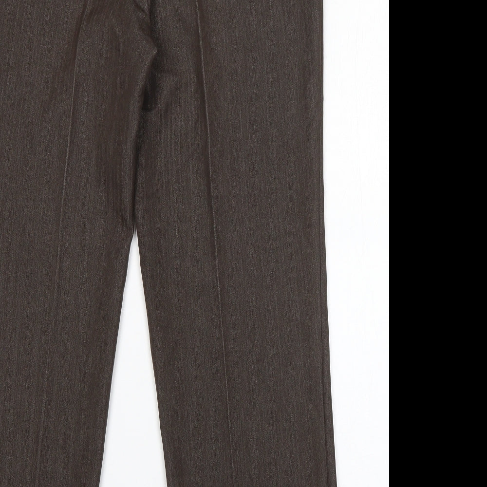 Annabell Womens Brown Viscose Dress Pants Trousers Size 12 L27 in Regular