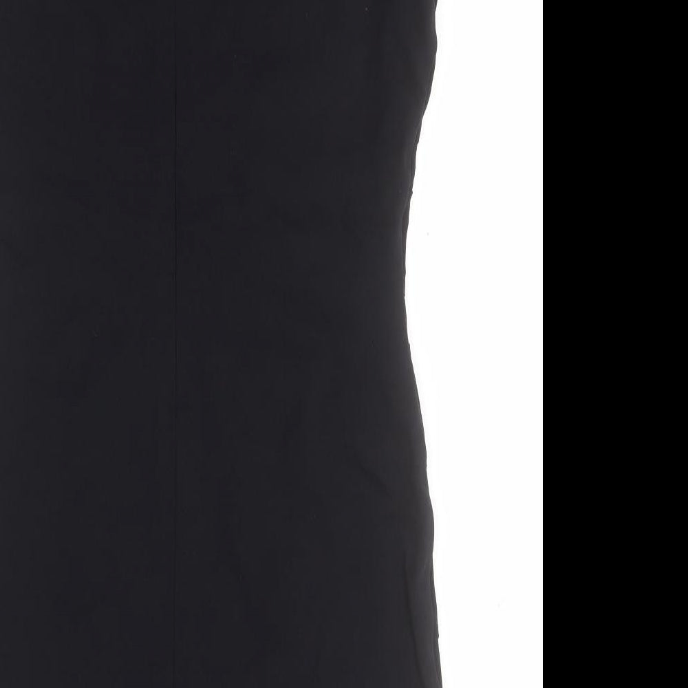 IMAGES Womens Black Nylon Pencil Dress Size 14 Round Neck