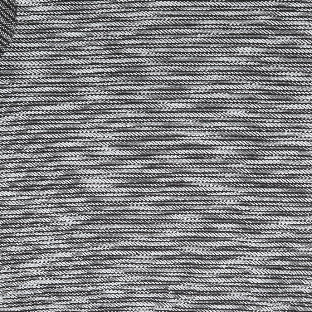 H&M Womens Grey Round Neck Striped Polyester Pullover Jumper Size M