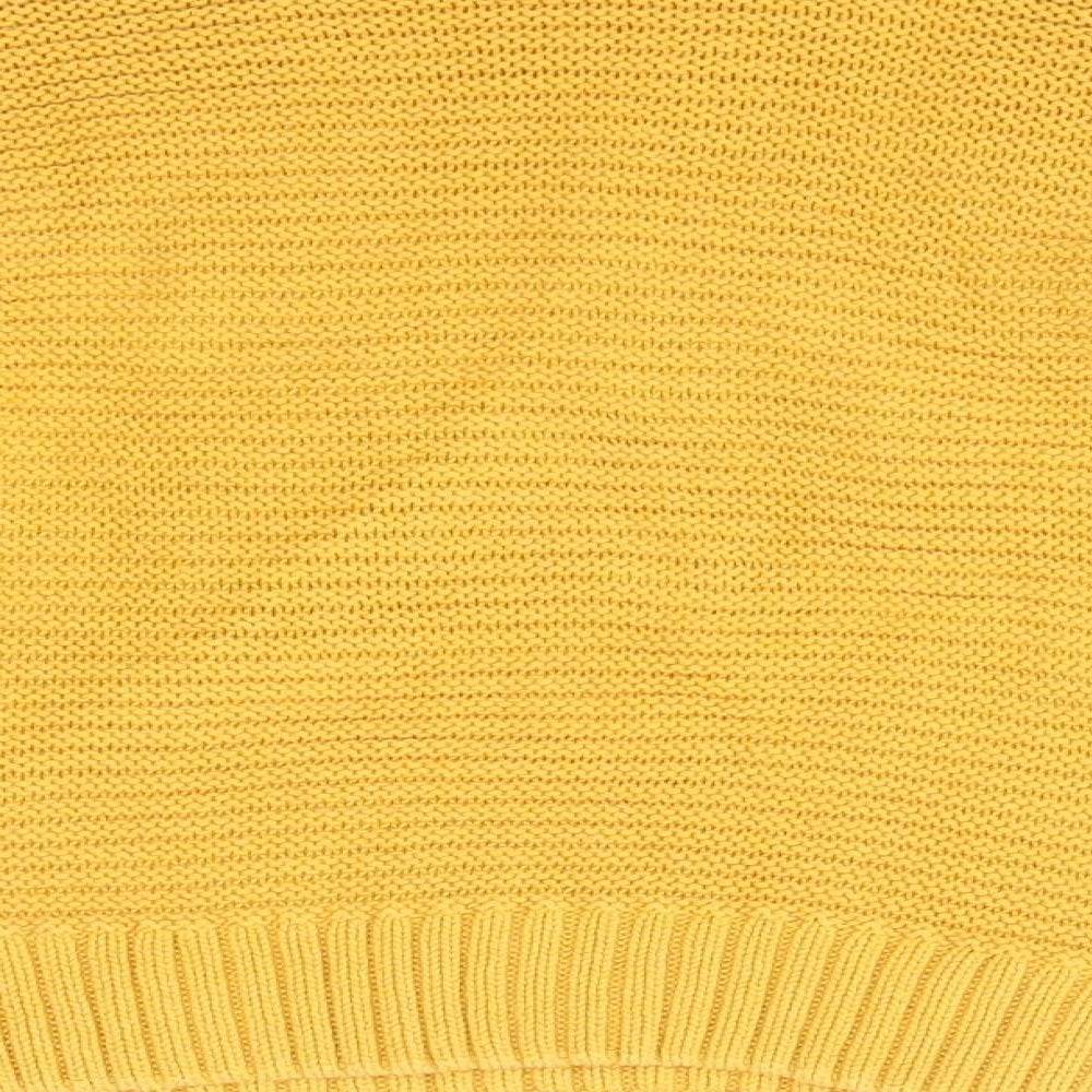 H&M Womens Yellow Round Neck Cotton Pullover Jumper Size XS