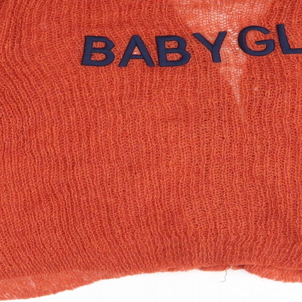SheIn Womens Orange Round Neck Acrylic Cardigan Jumper Size XL - Baby Girl