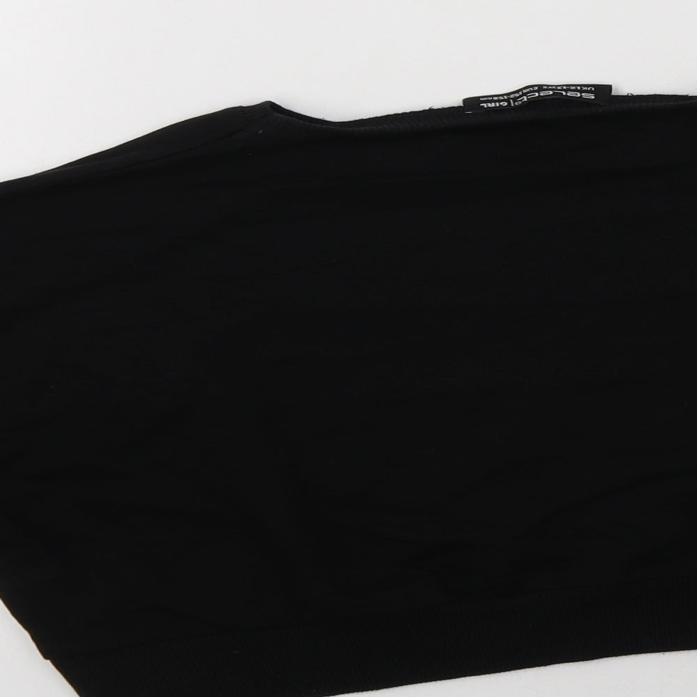Select Girls Black Cotton Pullover Sweatshirt Size 12-13 Years - New York