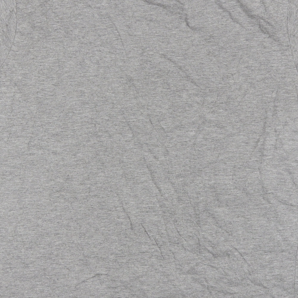 Industrialize Womens Grey Cotton Blend Basic T-Shirt Size M Round Neck