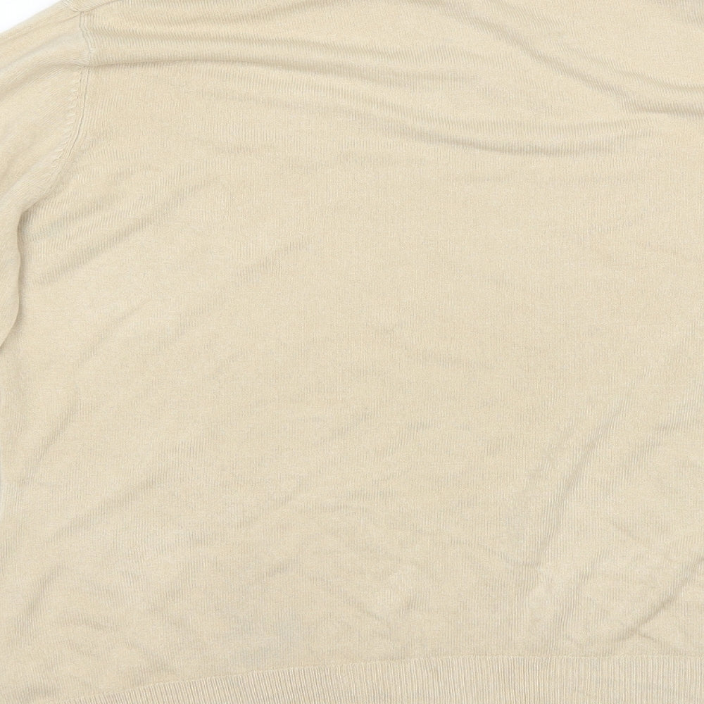 BHS Womens Beige Mock Neck Acrylic Pullover Jumper Size 14