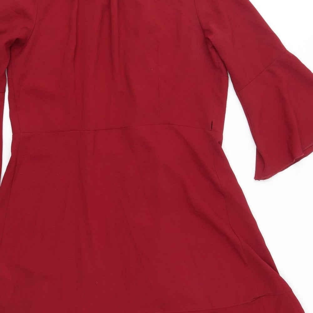 Outrageous Fortune Womens Red V-Neck Polyester Cardigan Jumper Size 14