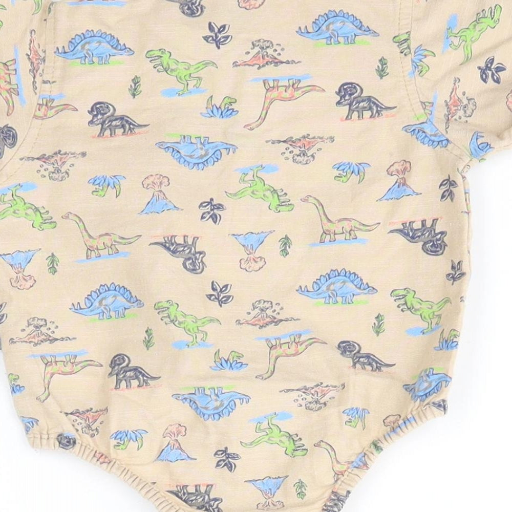 DOG Sport Baby Multicoloured 100% Cotton Basic Button-Up Size 6-9 Months Collared - Dinosaurs