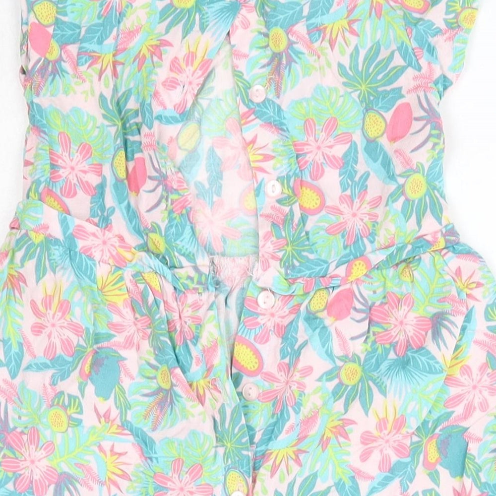 La Compagnie des Petits Baby Multicoloured Floral Viscose A-Line Size 12 Months Round Neck
