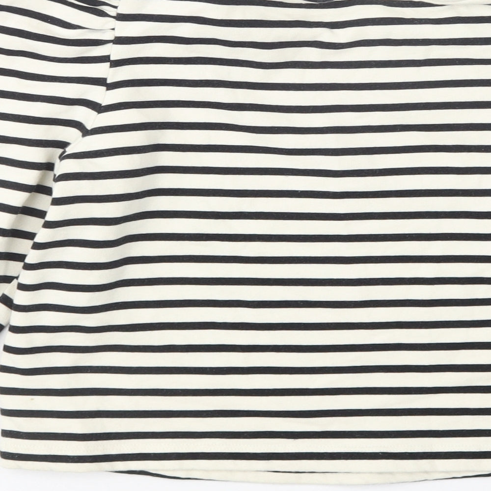 Zara Womens Multicoloured Round Neck Striped Cotton Pullover Jumper Size S